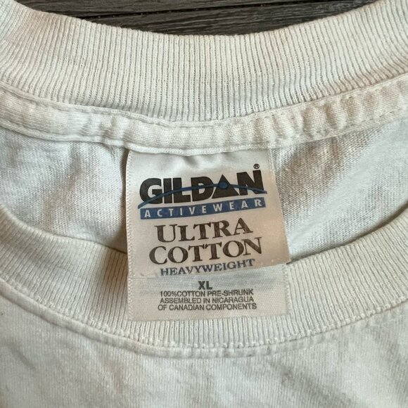 Y2K NFL Philadelphia Eagles Signed T-Shirt White Logo Gildan Size XL - Picture 4 of 6